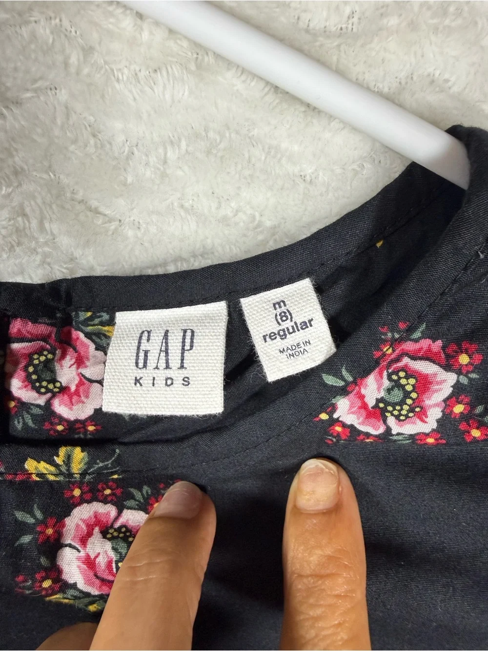 GAP Kids Black Dress with Pink and Yellow Floral Print